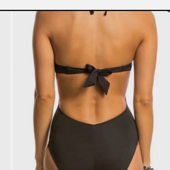 Kenneth Cole Black Strappy Cutout One-Piece Swimsuit XL Black - Picture 2 of 13
